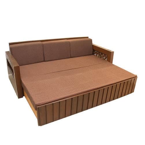 Bedford Sofa Cum Bed In Brown - front_view