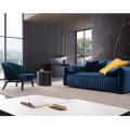 Luxury 3 Seater Sofa in Blue Color - rear_view