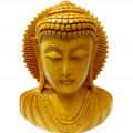 Wooden buddha head - photo