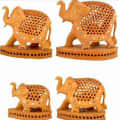 Wooden elephant undercut set of 4 piece - photo