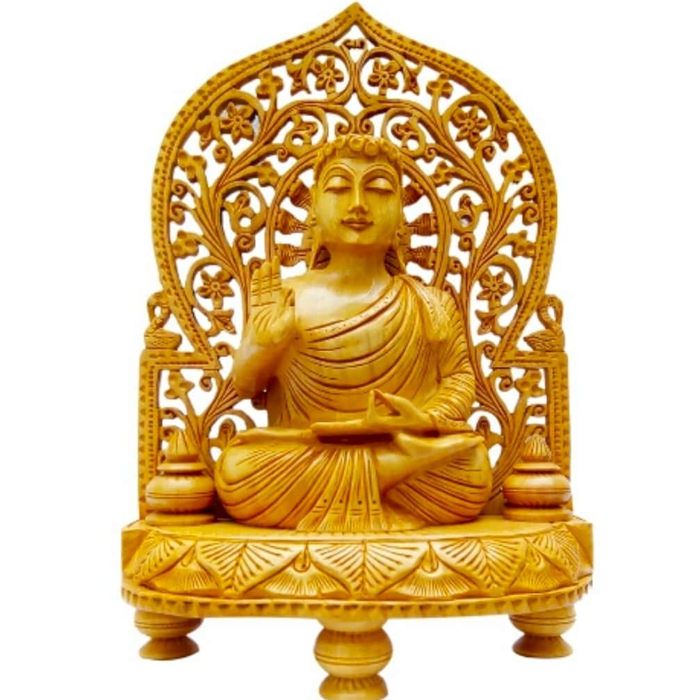 Wooden buddha - rear_view