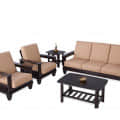 Wooden Éclair Color Sofa Set (3+1+1) - rear_view