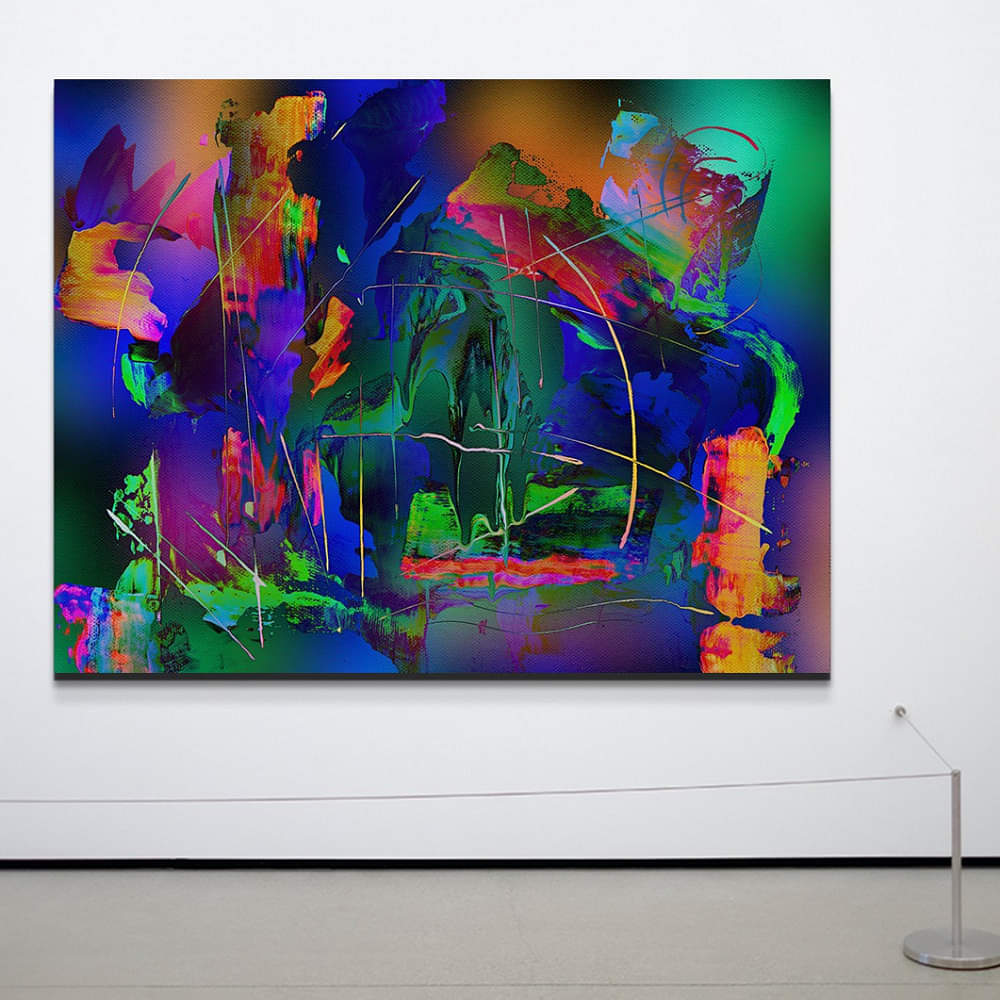 Cyber Night multicolored  Modern Art Painting - photo
