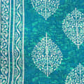 Cotton Bed Sheet in Leaf Print (Blue) - rear_view