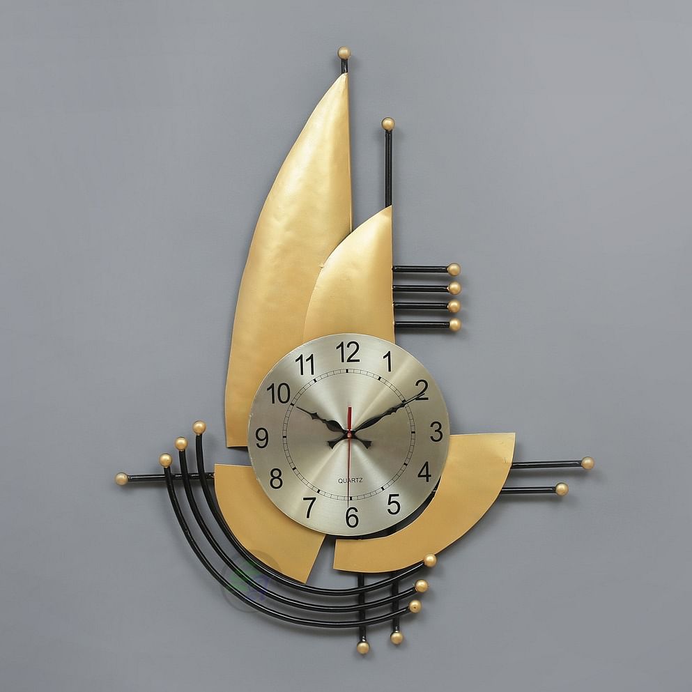 Nickel and Wood Stopwatch Wall Clock For Kitchen Living Room Wall Mounted  Clock | eBay