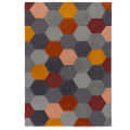 Hand woven Hexa pattern multicolor Area Carpet - photo