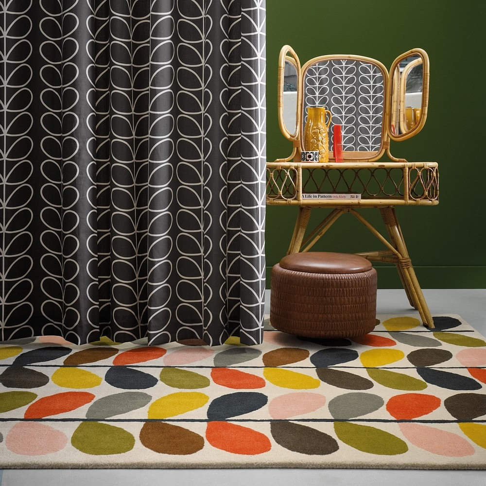 Classic stem multi color wool rug - photo