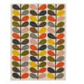 Classic stem multi color wool rug - left_view