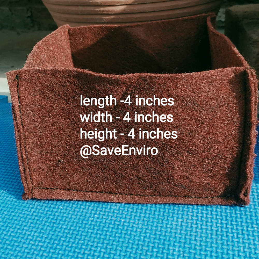 Fabric grow bag square shape 4*4*4 set of 10 bags - photo