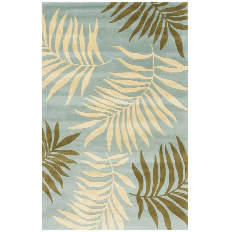 Voorhees Floral Handmade Tufted Wool Area Rug - top_view
