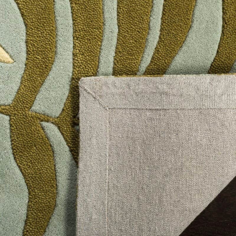 Voorhees Floral Handmade Tufted Wool Area Rug - rear_view