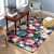 Tulsa floralhandmade tufted navy wool area rug - photo