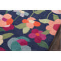 Tulsa floralhandmade tufted navy wool area rug - front_view