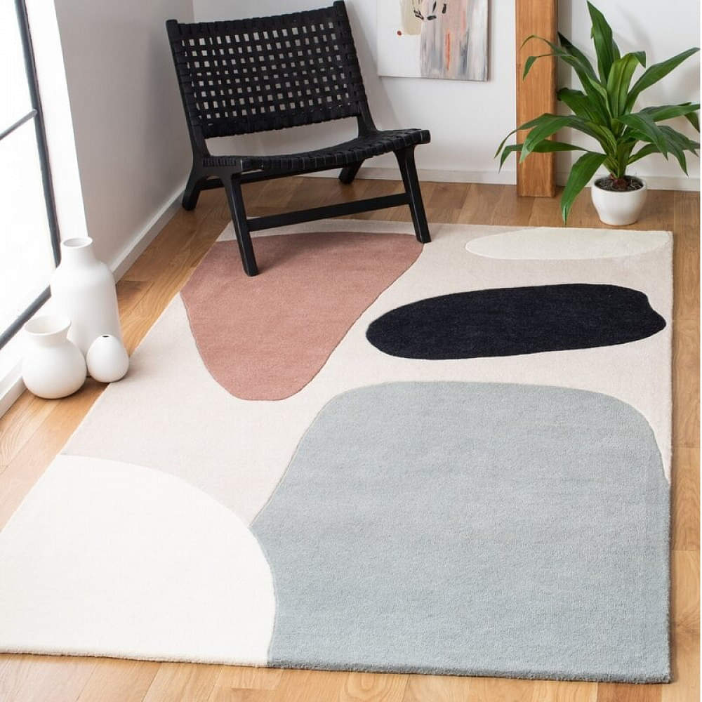 Heideman Handmade Tufted Wool Beige_Gray AreaRug - photo