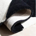 Dave Geometric Handmade Tufted Wool Ivory black Area Rug - front_view