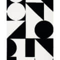 Dave Geometric Handmade Tufted Wool Ivory black Area Rug - rear_view