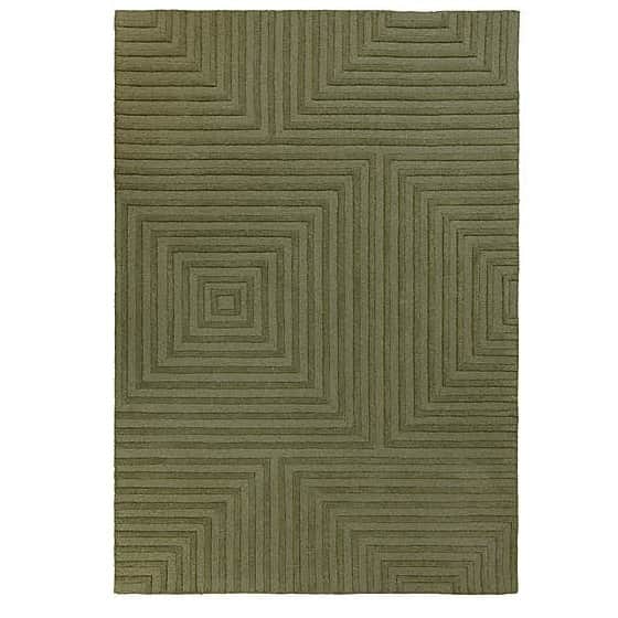 Teal Green Handtufted Wool Area Rug - front_view