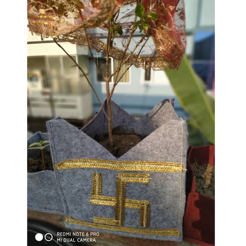 Fabric tulsi bag with swastika