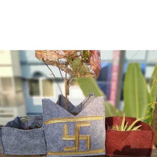 Fabric tulsi bag with swastika