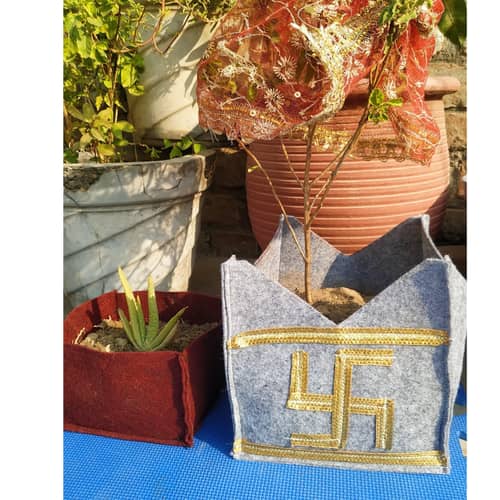 Fabric tulsi bag with swastika