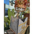 Fabric tulsi bag with swastika - rear_view