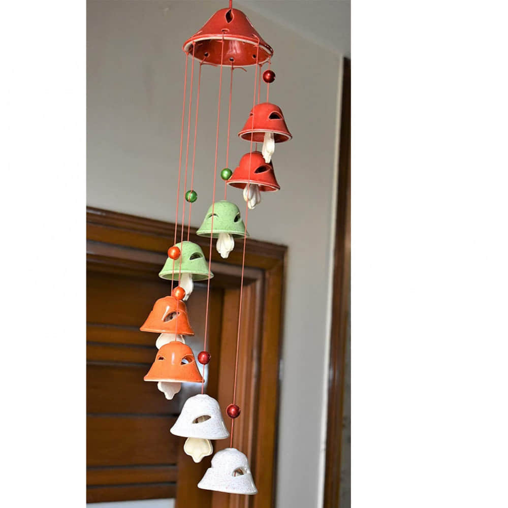 Artlik Handicrafts Ceramic Wind Chime (Multicolour) - photo