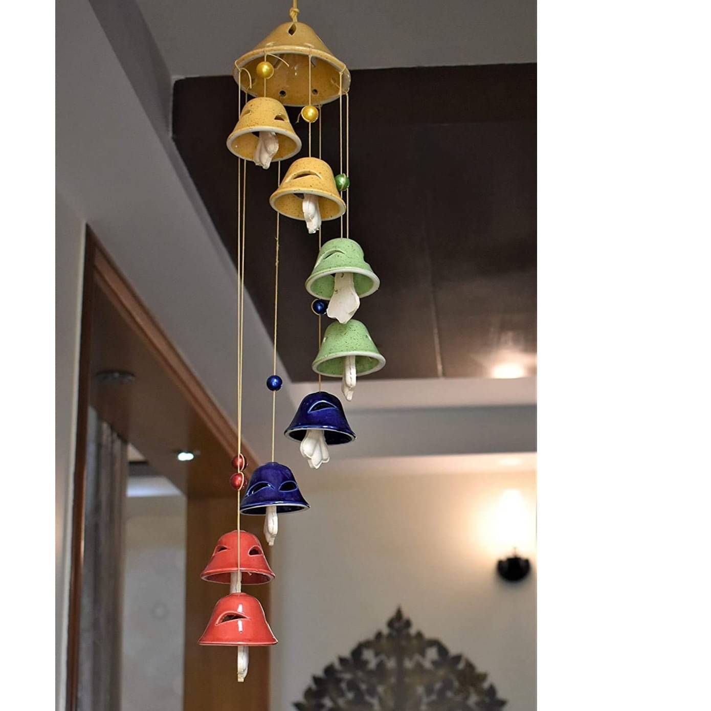 Artlik Handicrafts Ceramic Wind Chime (Multicolour)