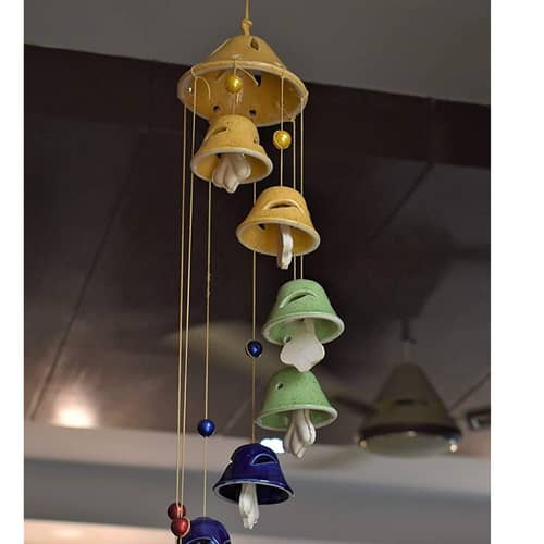 Artlik Handicrafts Ceramic Wind Chime (Multicolour)