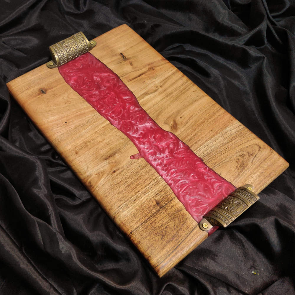 Wooden Resin River Multicolor Tray - photo