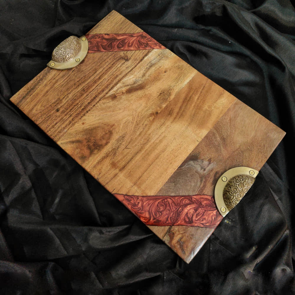 Wooden Resin River Tray Multicolor - photo