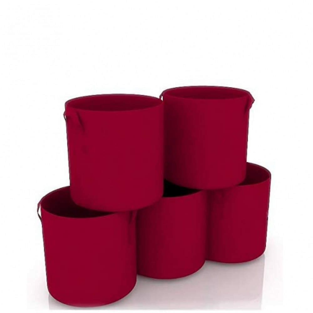 Fabric grow bags 8*8 mergenta round shape set of 5bags - photo