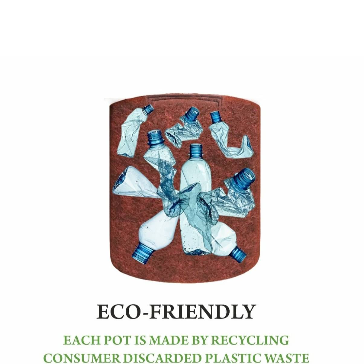 Fabric grow bags 8*8 round shape Light Grey set of 5 bags