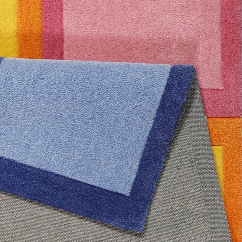 Multicolor Kids Area Woolen Rug - rear_view