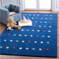 Kids Ayleen Polka Dot Blue Area Rug - photo
