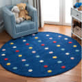 Kids Ayleen Polka Dot Blue Area Rug - top_view