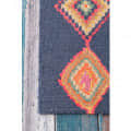 Navy Moroccan Diamond Area Rug - top_view
