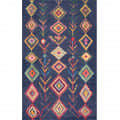Navy Moroccan Diamond Area Rug - rear_view