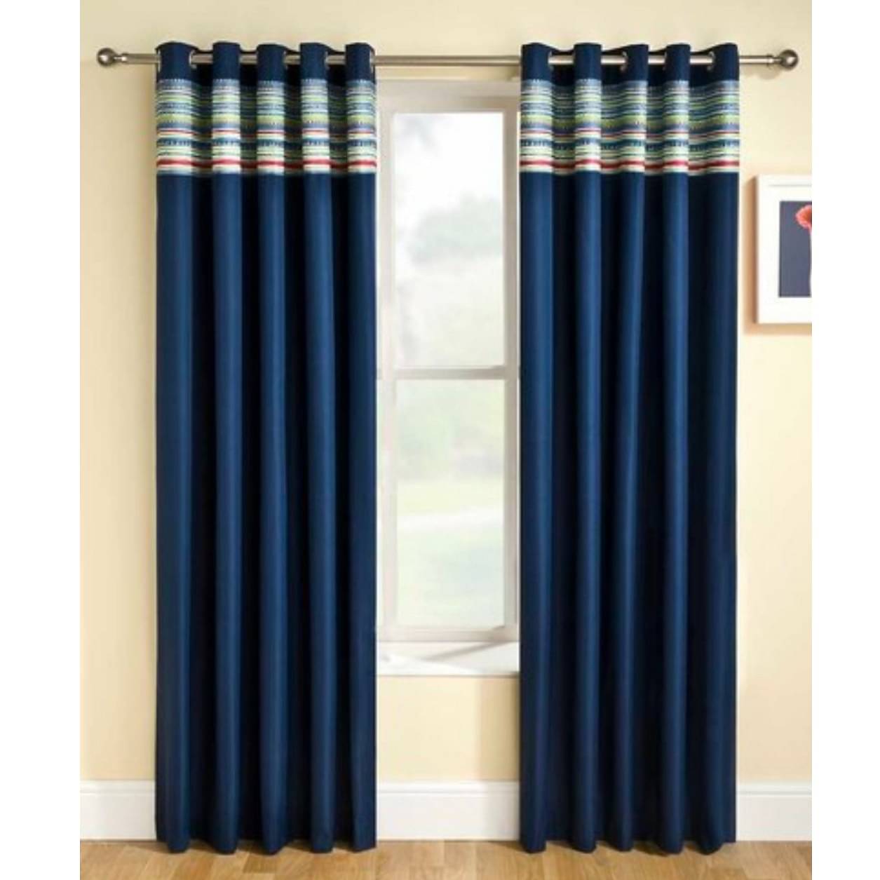 Blue Designer Curtain For Window