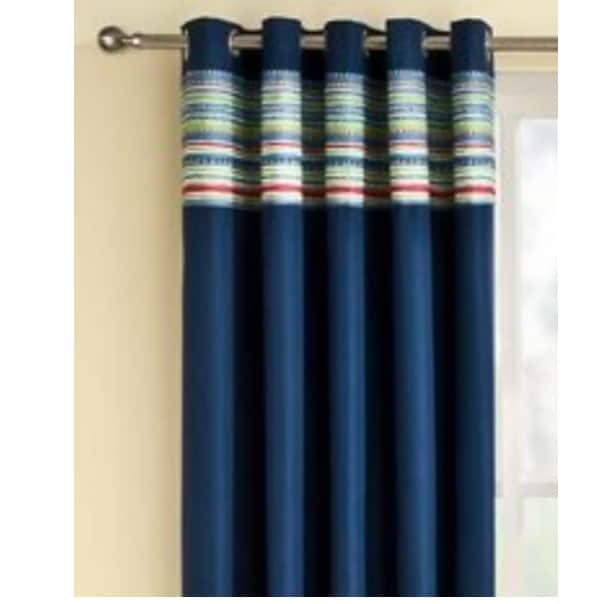 Blue Designer Curtain For Window - top_view