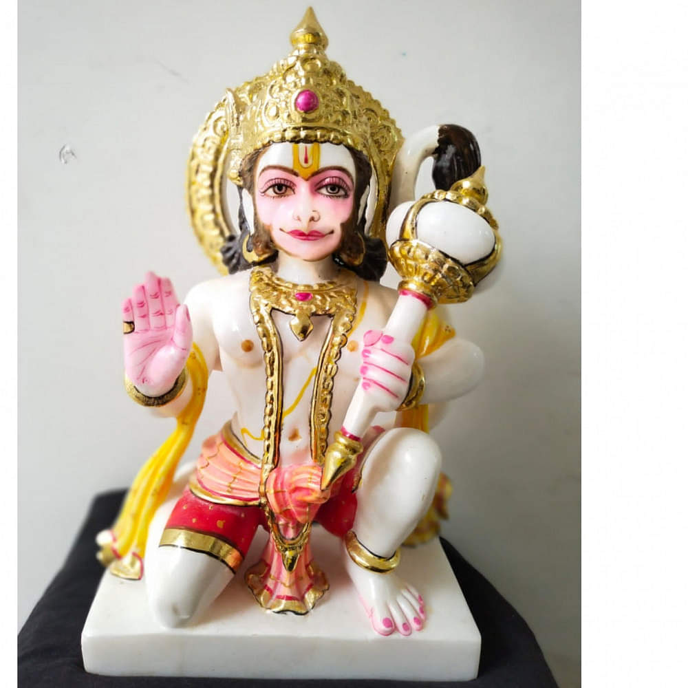 White Marble Hanuman Ji Statue - photo