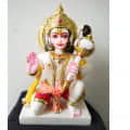 White Marble Hanuman Ji Statue - front_view