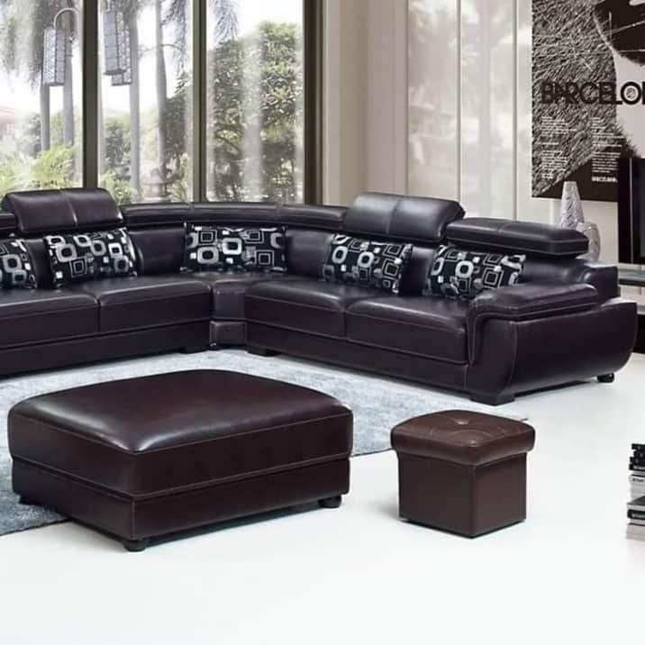 Yolo Leather King Size Sofa - front_view