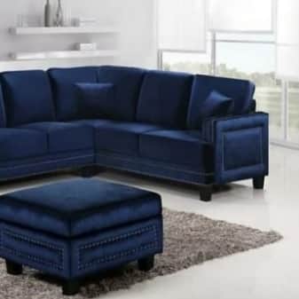 Athens L Shape 4 Seater Sofa Set In Blue - top_view