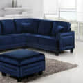 Athens L Shape 4 Seater Sofa Set In Blue - top_view