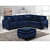 Athens L Shape 4 Seater Sofa Set In Blue - rear_view