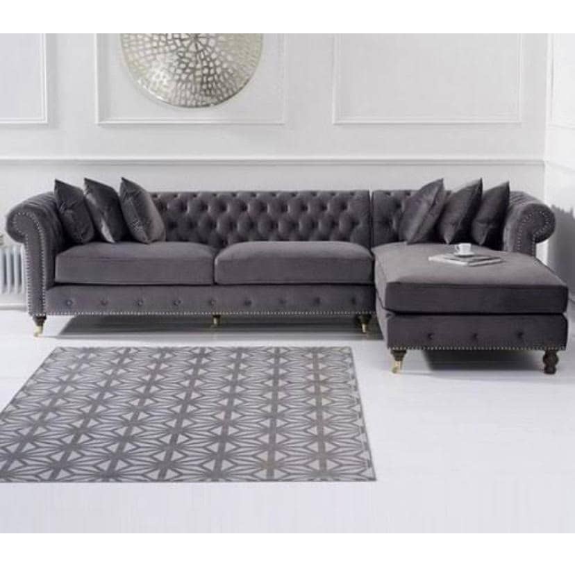 Monroe L Shaped King Size Grey Sofa