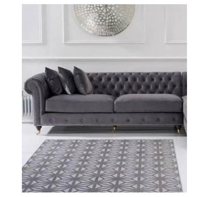 Monroe L Shaped King Size Grey Sofa - front_view