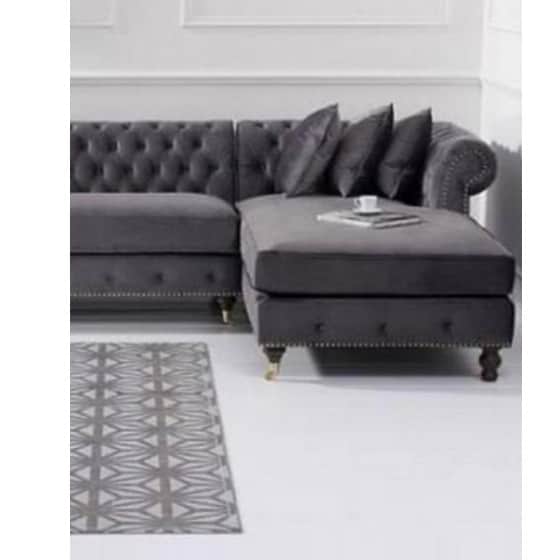 Monroe L Shaped King Size Grey Sofa - top_view