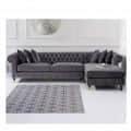Monroe L Shaped King Size Grey Sofa - rear_view