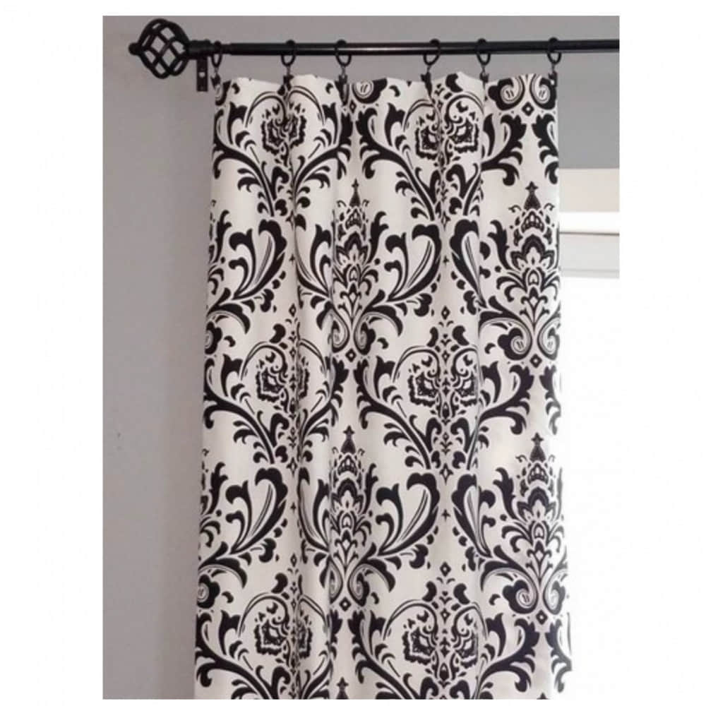 Black And White Floral Pattern Curtains - photo